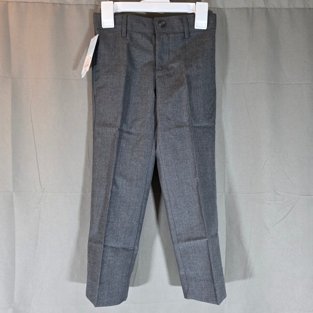 Cat & Jack Kids Boys Gray Dress Pants Flat Front School Uniform Trousers Size 4